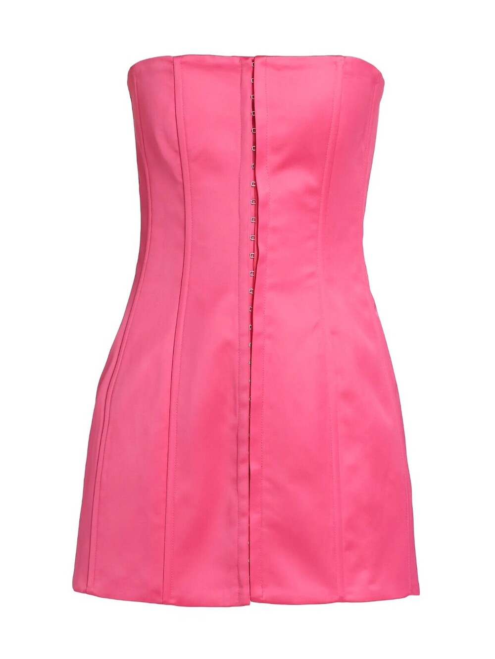Guizio Satin Corset Mini Dress NWT Small True Pink Strapless Boned Party Dress